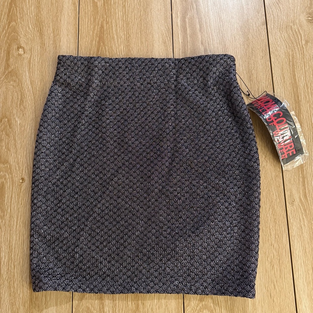 NWT WOW Couture Black and Gray Skirt Size Medium